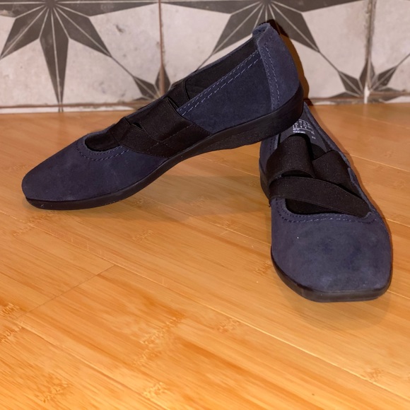 CLARKS Collection Soft Cushion Ballerina Blue Suede Shoes Size 7 - Picture 10 of 10
